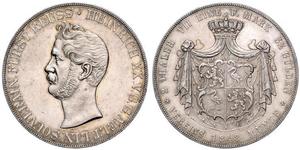 2 Thaler Principauté Reuss branche aînée (1778 - 1918) Argent Henri XX de Reuss-Greiz