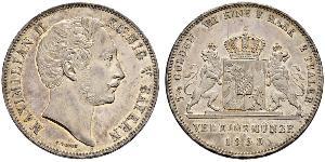 2 Thaler Royaume de Bavière (1806 - 1918) Argent Maximilien II de Bavière(1811 - 1864)