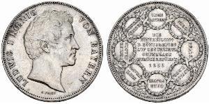 2 Thaler Royaume de Bavière (1806 - 1918) Argent Louis Ier de Bavière(1786 – 1868)