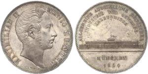 2 Thaler Royaume de Bavière (1806 - 1918) Argent Maximilien II de Bavière(1811 - 1864)