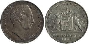 2 Thaler Royaume de Bavière (1806 - 1918) Argent Maximilien II de Bavière(1811 - 1864)