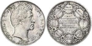 2 Thaler Royaume de Bavière (1806 - 1918) Argent Louis Ier de Bavière(1786 – 1868)