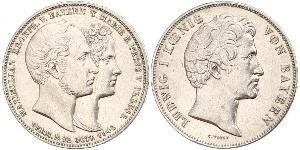 2 Thaler Royaume de Bavière (1806 - 1918) Argent Louis Ier de Bavière(1786 – 1868)