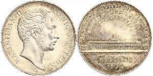 2 Thaler Royaume de Bavière (1806 - 1918) Argent Maximilien II de Bavière(1811 - 1864)