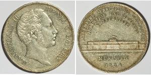 2 Thaler Royaume de Bavière (1806 - 1918) Argent Maximilien II de Bavière(1811 - 1864)