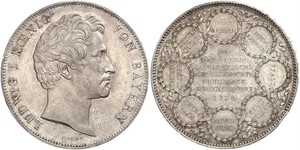 2 Thaler Royaume de Bavière (1806 - 1918) Argent Louis Ier de Bavière(1786 – 1868)