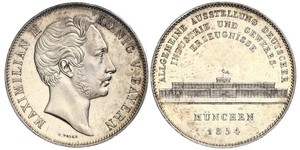 2 Thaler Royaume de Bavière (1806 - 1918) Argent Maximilien II de Bavière(1811 - 1864)