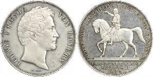 2 Thaler Royaume de Bavière (1806 - 1918) Argent Louis Ier de Bavière(1786 – 1868)