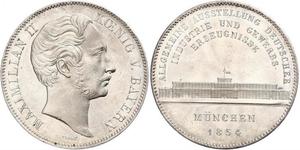 2 Thaler Royaume de Bavière (1806 - 1918) Argent Maximilien II de Bavière(1811 - 1864)