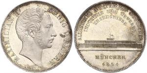 2 Thaler Royaume de Bavière (1806 - 1918) Argent Maximilien II de Bavière(1811 - 1864)