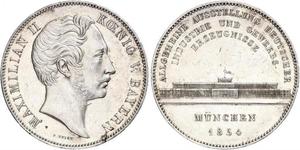 2 Thaler Royaume de Bavière (1806 - 1918) Argent Maximilien II de Bavière(1811 - 1864)