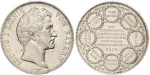 2 Thaler Royaume de Bavière (1806 - 1918) Argent Louis Ier de Bavière(1786 – 1868)