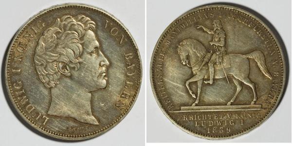 2 Thaler Royaume de Bavière (1806 - 1918) Argent Louis Ier de Bavière(1786 – 1868)