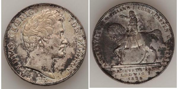 2 Thaler Royaume de Bavière (1806 - 1918) Argent Louis Ier de Bavière(1786 – 1868)