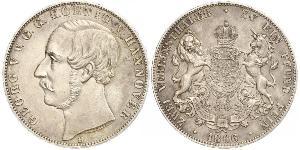 2 Thaler Royaume de Hanovre (1814 - 1866) Argent Georges V de Hanovre (1819 - 1878)