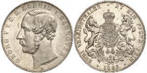 2 Thaler Royaume de Hanovre (1814 - 1866) Argent Georges V de Hanovre (1819 - 1878)