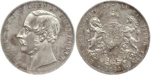 2 Thaler Royaume de Hanovre (1814 - 1866) Argent Georges V de Hanovre (1819 - 1878)