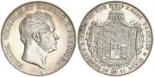 2 Thaler Royaume de Prusse (1701-1918) Argent Frédéric-Guillaume IV de Prusse (1795 - 1861)