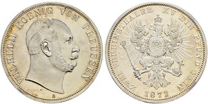 2 Thaler Royaume de Prusse (1701-1918) Argent Wilhelm I, German Emperor (1797-1888)