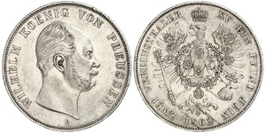 2 Thaler Royaume de Prusse (1701-1918) Argent Wilhelm I, German Emperor (1797-1888)