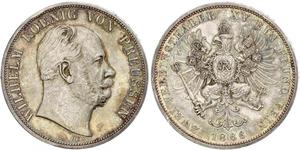 2 Thaler Royaume de Prusse (1701-1918) Argent Wilhelm I, German Emperor (1797-1888)