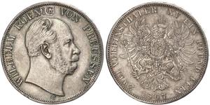 2 Thaler Royaume de Prusse (1701-1918) Argent Wilhelm I, German Emperor (1797-1888)