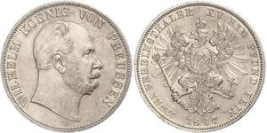 2 Thaler Royaume de Prusse (1701-1918) Argent Wilhelm I, German Emperor (1797-1888)