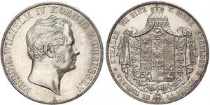 2 Thaler Royaume de Prusse (1701-1918) Argent Frédéric-Guillaume IV de Prusse (1795 - 1861)