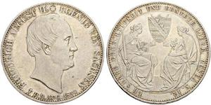 2 Thaler Royaume de Saxe (1806 - 1918) Argent Frédéric-Auguste II de Saxe