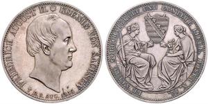 2 Thaler Royaume de Saxe (1806 - 1918) Argent Frédéric-Auguste II de Saxe