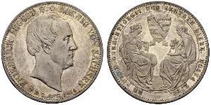 2 Thaler Royaume de Saxe (1806 - 1918) Argent Frédéric-Auguste II de Saxe