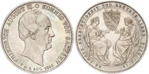 2 Thaler Royaume de Saxe (1806 - 1918) Argent Frédéric-Auguste II de Saxe