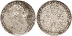2 Thaler Royaume de Saxe (1806 - 1918) Argent Frédéric-Auguste II de Saxe