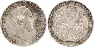 2 Thaler Royaume de Saxe (1806 - 1918) Argent Frédéric-Auguste II de Saxe