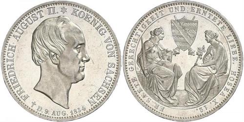 2 Thaler Royaume de Saxe (1806 - 1918) Argent Frédéric-Auguste II de Saxe