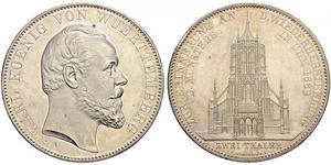 2 Thaler Royaume de Wurtemberg (1806-1918) Argent Charles Ier de Wurtemberg