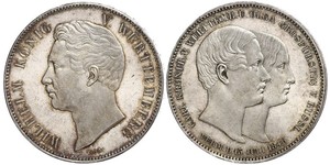 2 Thaler Royaume de Wurtemberg (1806-1918) Argent Guillaume Ier de Wurtemberg