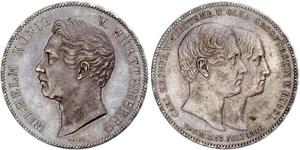 2 Thaler Royaume de Wurtemberg (1806-1918) Argent Guillaume Ier de Wurtemberg