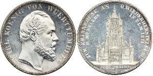 2 Thaler Royaume de Wurtemberg (1806-1918) Argent Charles Ier de Wurtemberg