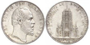 2 Thaler Royaume de Wurtemberg (1806-1918) Argent Charles Ier de Wurtemberg