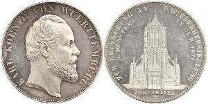 2 Thaler Royaume de Wurtemberg (1806-1918) Argent Charles Ier de Wurtemberg