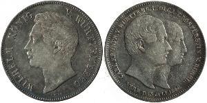 2 Thaler Royaume de Wurtemberg (1806-1918) Argent Guillaume Ier de Wurtemberg