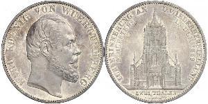 2 Thaler Royaume de Wurtemberg (1806-1918) Argent Charles Ier de Wurtemberg