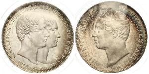 2 Thaler Royaume de Wurtemberg (1806-1918) Argent Guillaume Ier de Wurtemberg