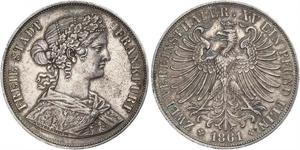 2 Thaler States of Germany Argent 