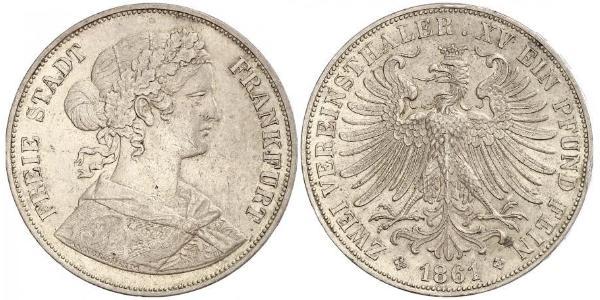 2 Thaler States of Germany Argent 