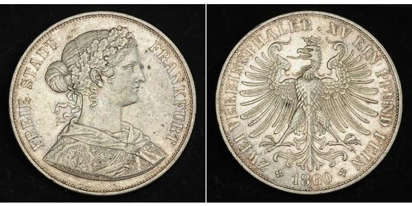 2 Thaler States of Germany Argent 