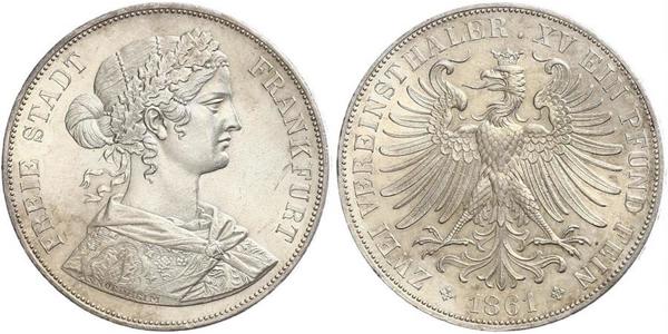 2 Thaler States of Germany Argent 