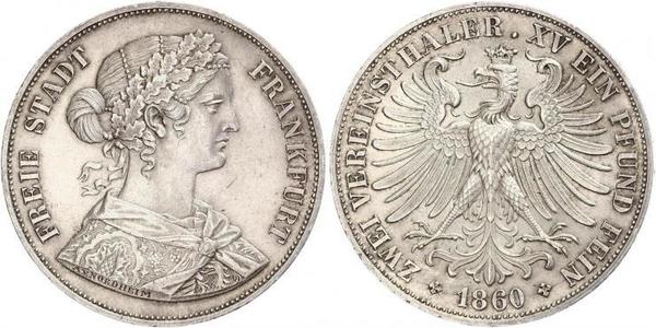 2 Thaler States of Germany Argent 