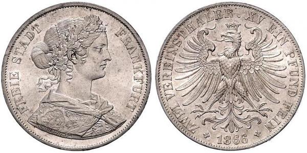 2 Thaler States of Germany Argent 